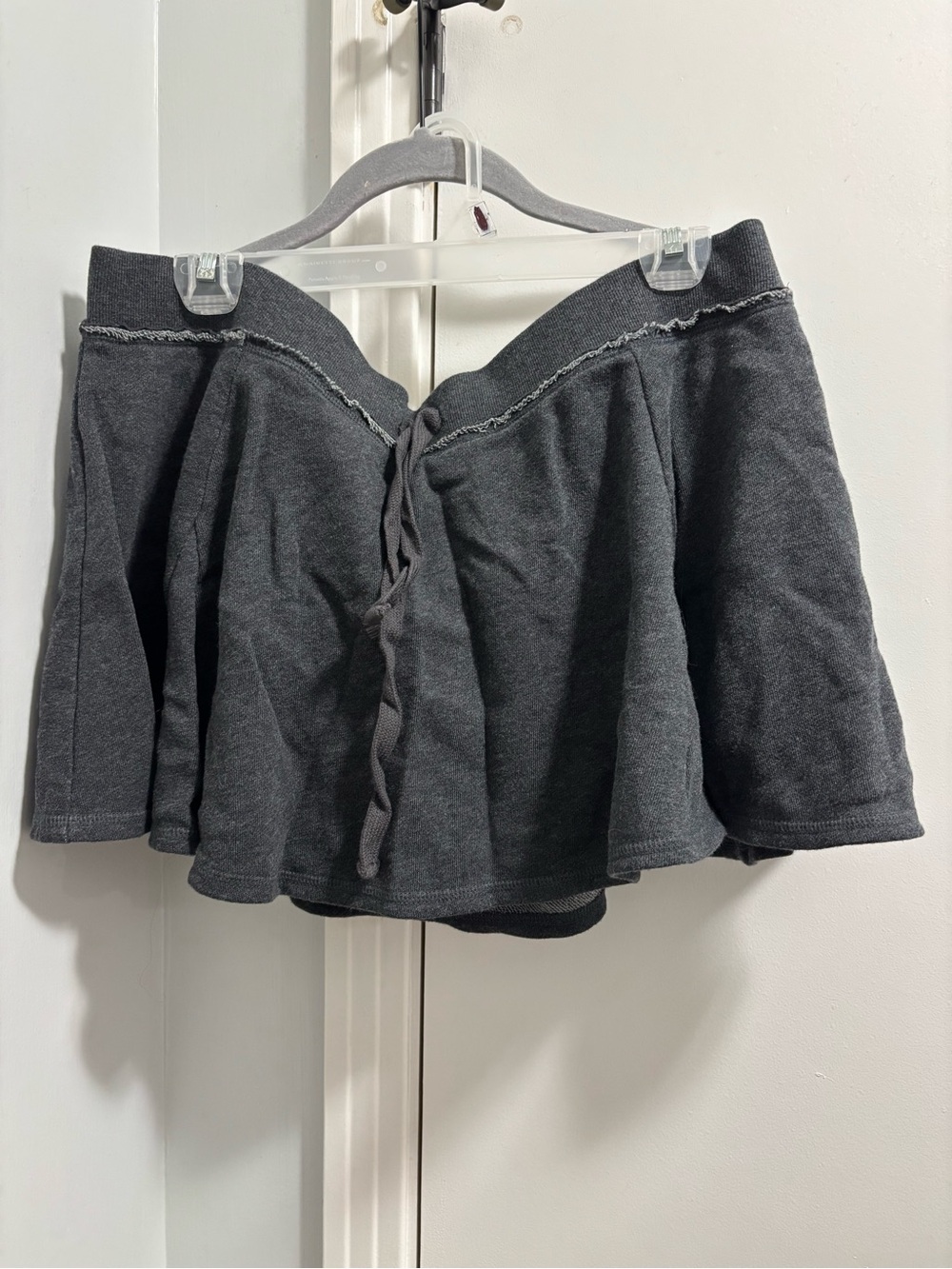 PINK Victoria's Secret Charcoal Drawstring Skater Mini Skirt W/ Built In Shorts